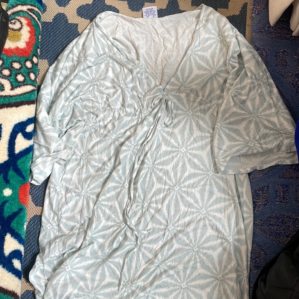 Pine Cone Hill Light Blue and White Night Shirt/Dress Size M/L